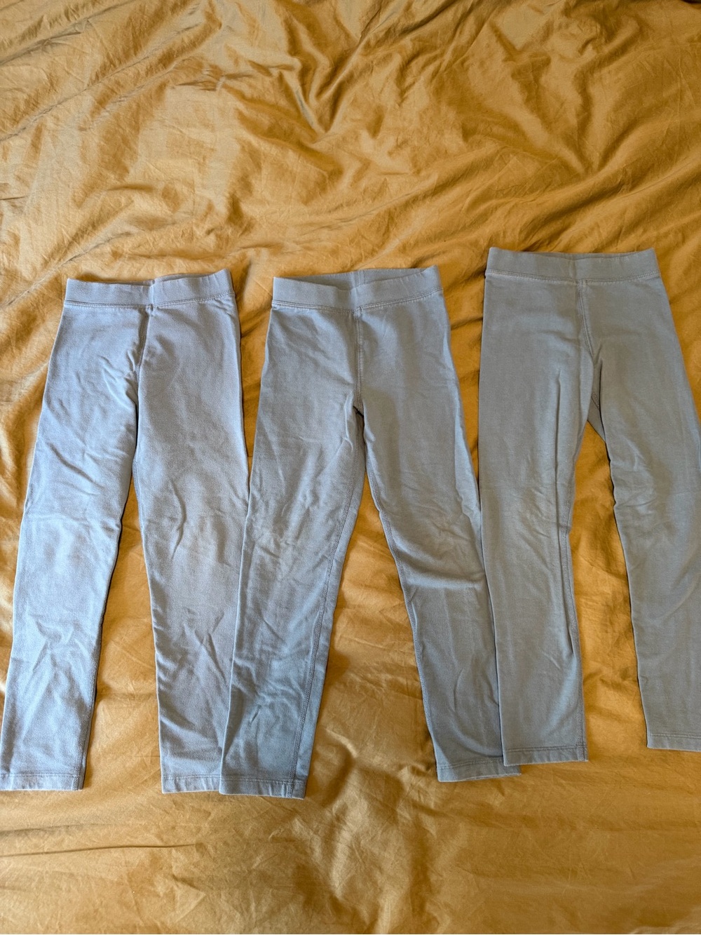 Primary Lot of 3 Sunwashed Teal French Terry Cozy Leggings size 7